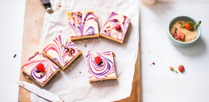 Fruchtige Kaesekuchen-Schnittchen